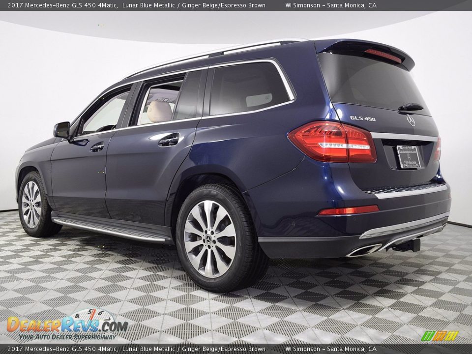 2017 Mercedes-Benz GLS 450 4Matic Lunar Blue Metallic / Ginger Beige/Espresso Brown Photo #4