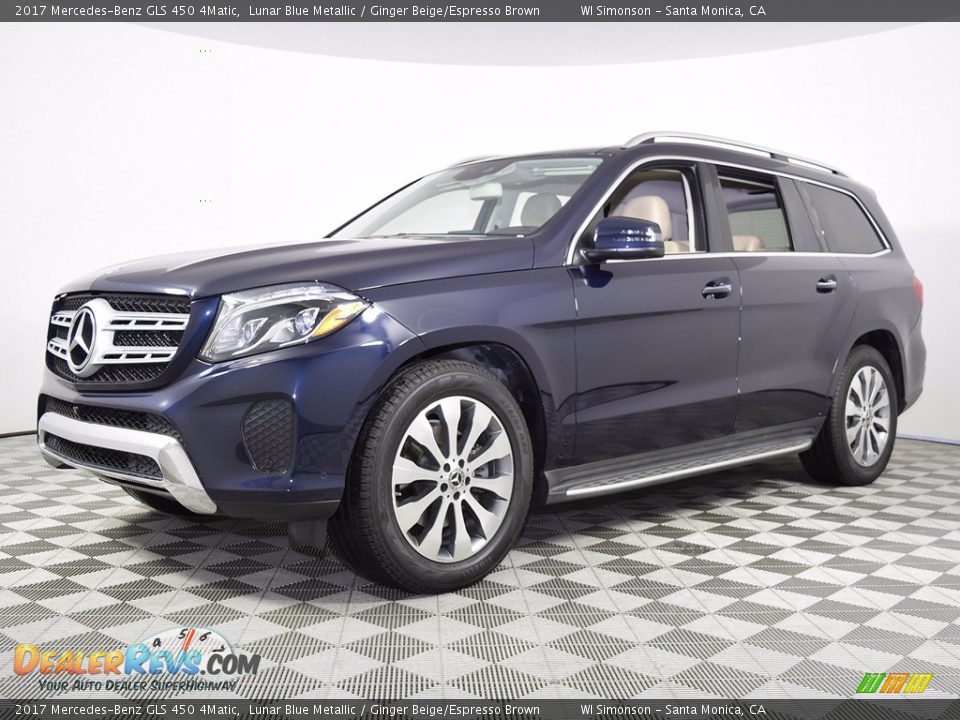 2017 Mercedes-Benz GLS 450 4Matic Lunar Blue Metallic / Ginger Beige/Espresso Brown Photo #6