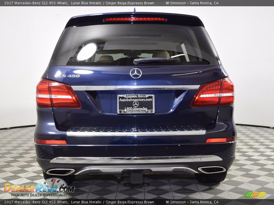 2017 Mercedes-Benz GLS 450 4Matic Lunar Blue Metallic / Ginger Beige/Espresso Brown Photo #8