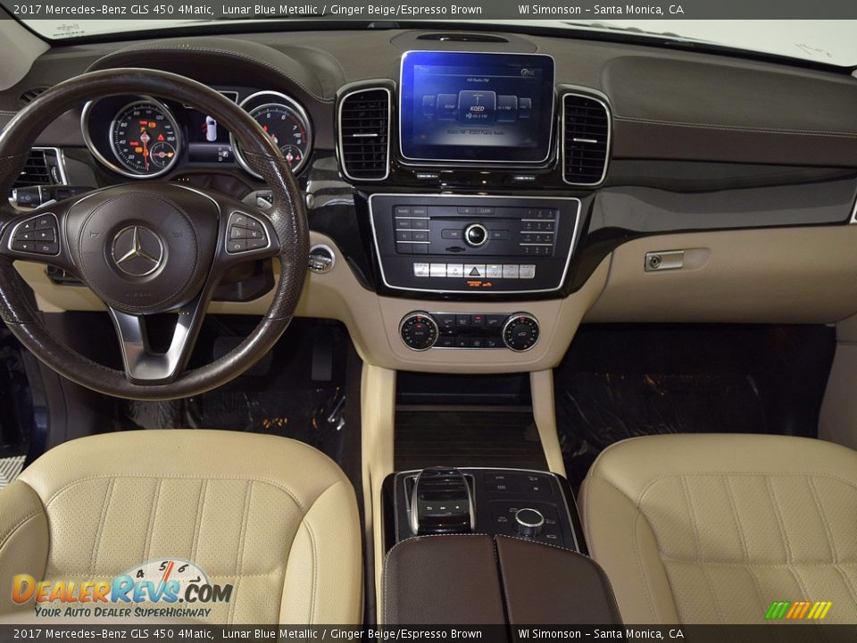 2017 Mercedes-Benz GLS 450 4Matic Lunar Blue Metallic / Ginger Beige/Espresso Brown Photo #10