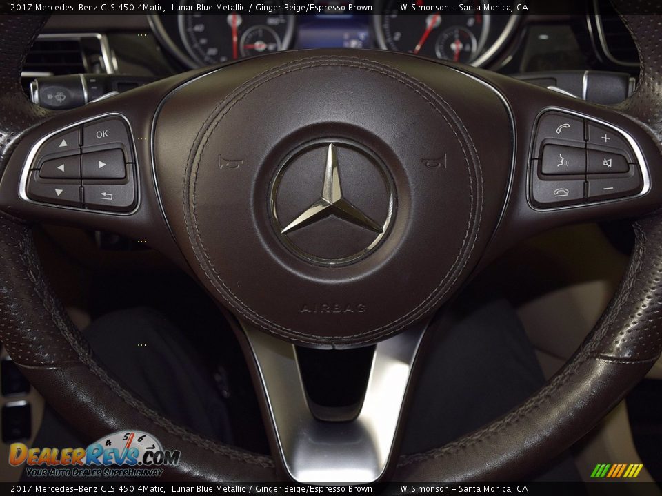 2017 Mercedes-Benz GLS 450 4Matic Lunar Blue Metallic / Ginger Beige/Espresso Brown Photo #17