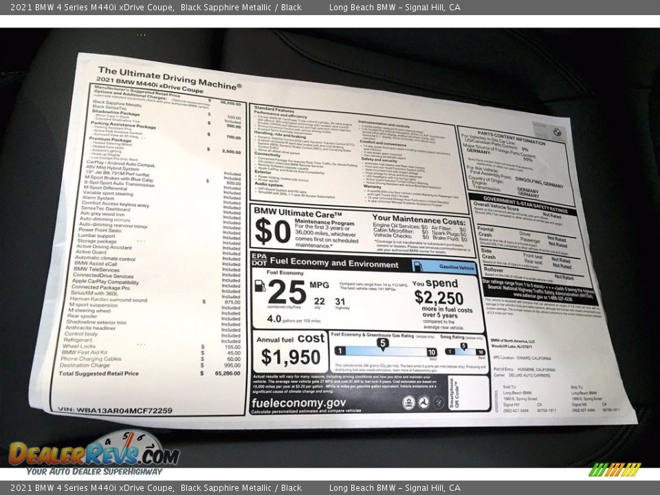 2021 BMW 4 Series M440i xDrive Coupe Black Sapphire Metallic / Black Photo #17