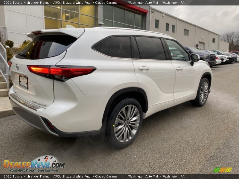 2021 Toyota Highlander Platinum AWD Blizzard White Pearl / Glazed Caramel Photo #15