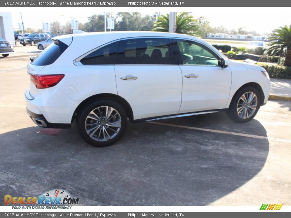 2017 Acura MDX Technology White Diamond Pearl / Espresso Photo #9