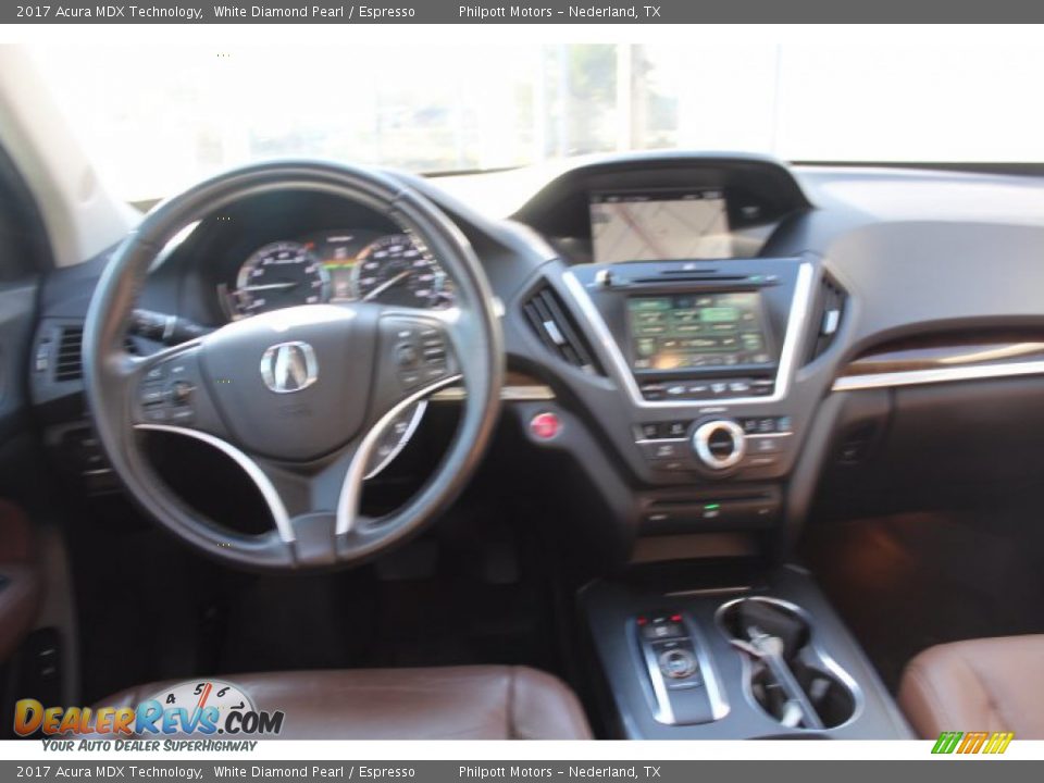 2017 Acura MDX Technology White Diamond Pearl / Espresso Photo #23