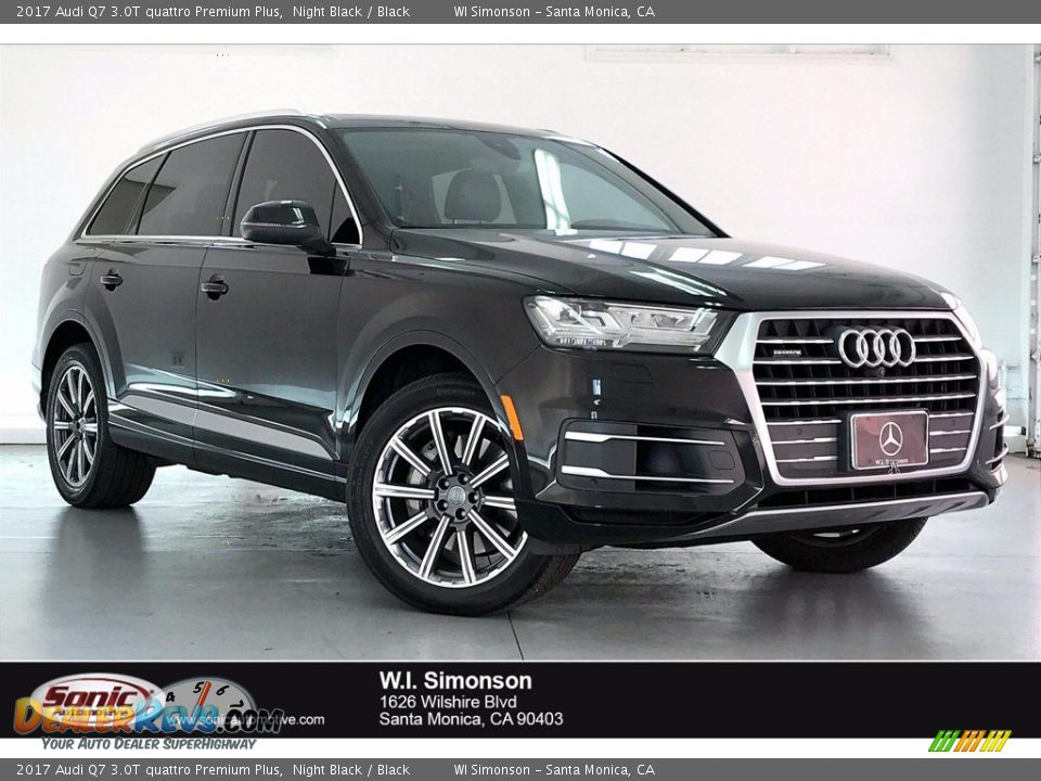 2017 Audi Q7 3.0T quattro Premium Plus Night Black / Black Photo #1