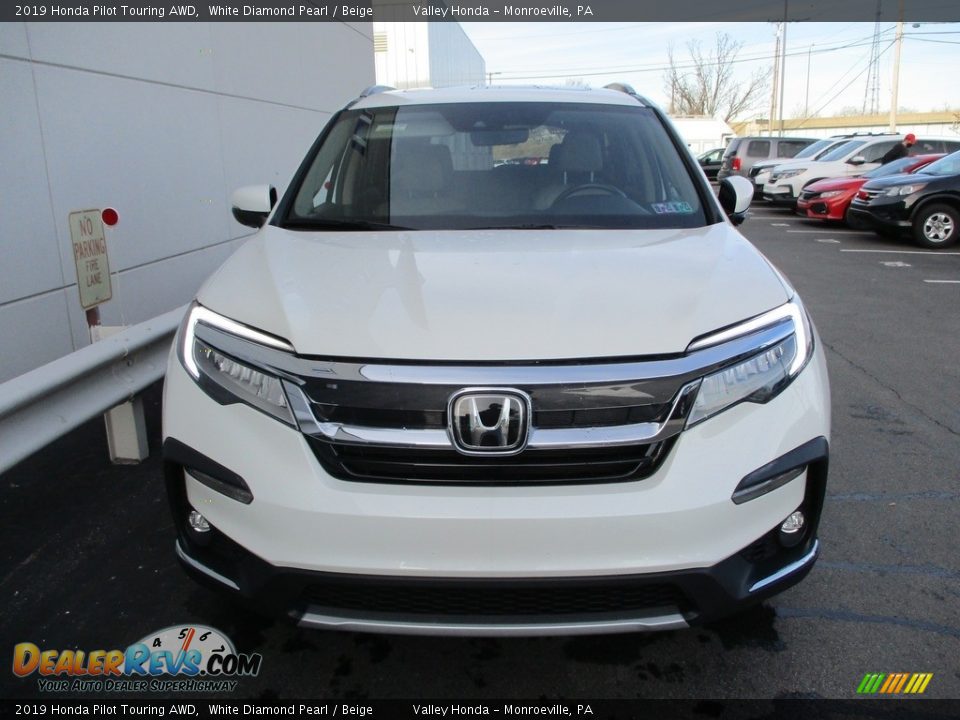 2019 Honda Pilot Touring AWD White Diamond Pearl / Beige Photo #8