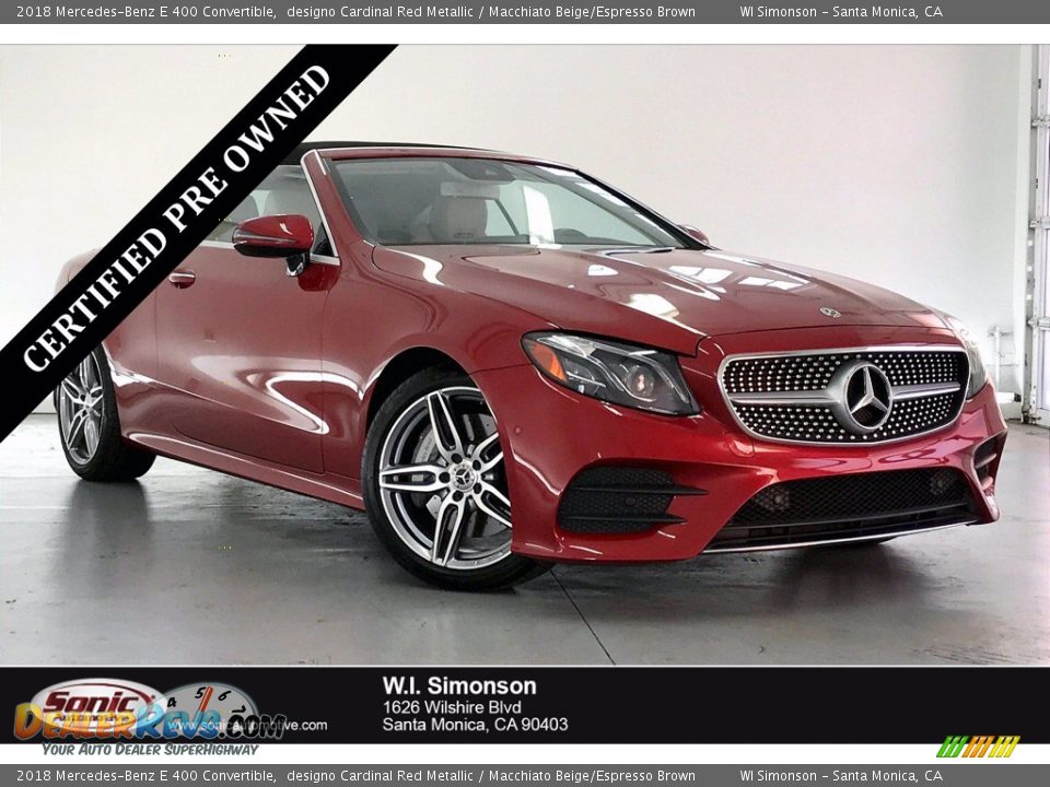 2018 Mercedes-Benz E 400 Convertible designo Cardinal Red Metallic / Macchiato Beige/Espresso Brown Photo #1