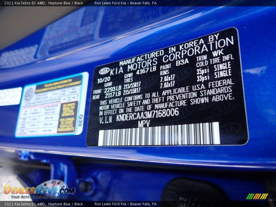 2021 Kia Seltos EX AWD Neptune Blue / Black Photo #15