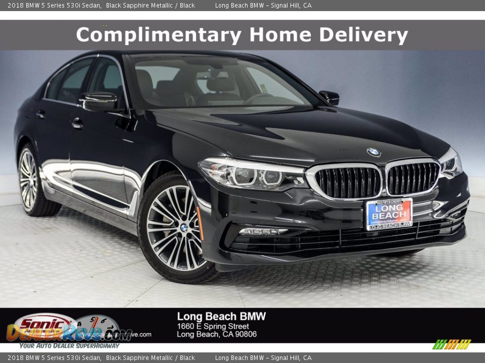 2018 BMW 5 Series 530i Sedan Black Sapphire Metallic / Black Photo #1