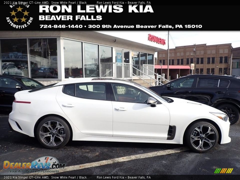 2021 Kia Stinger GT-Line AWD Snow White Pearl / Black Photo #1