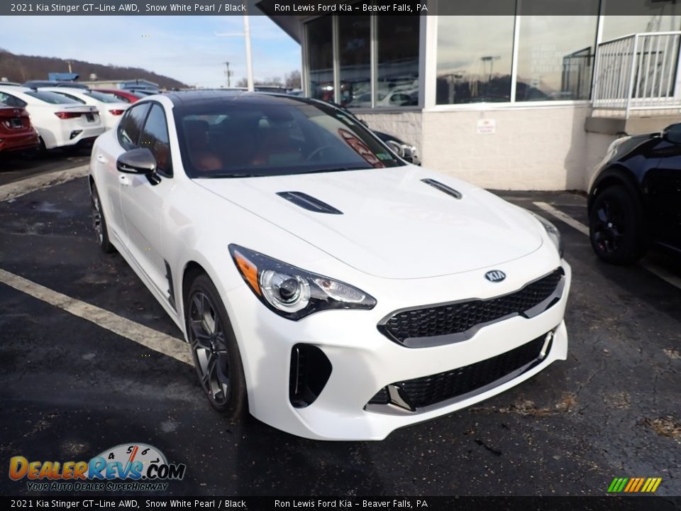 2021 Kia Stinger GT-Line AWD Snow White Pearl / Black Photo #3
