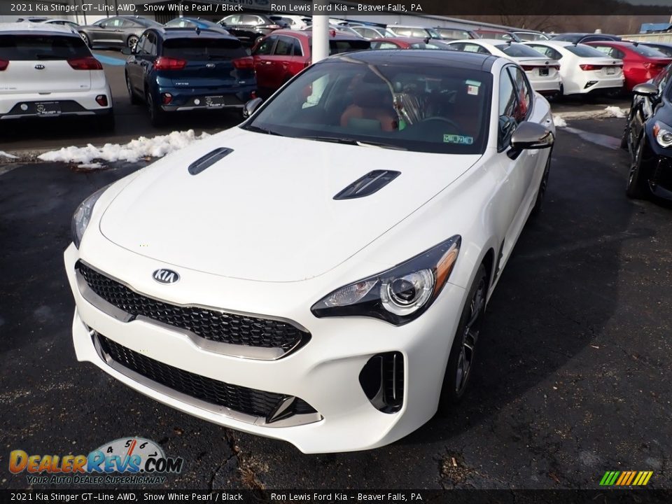 2021 Kia Stinger GT-Line AWD Snow White Pearl / Black Photo #5