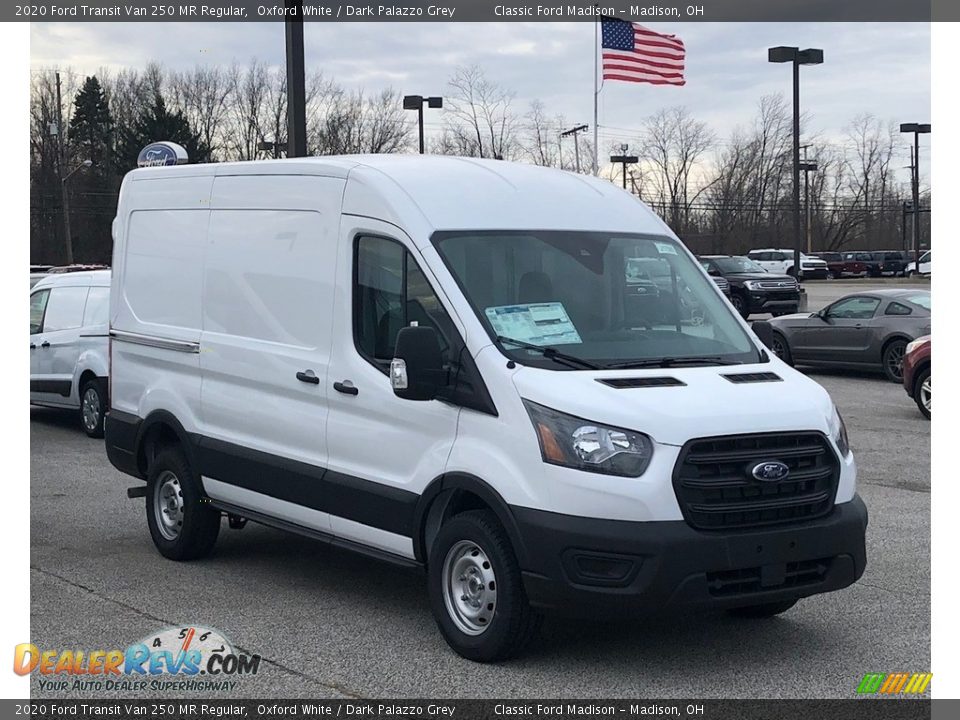 2020 Ford Transit Van 250 MR Regular Oxford White / Dark Palazzo Grey Photo #8