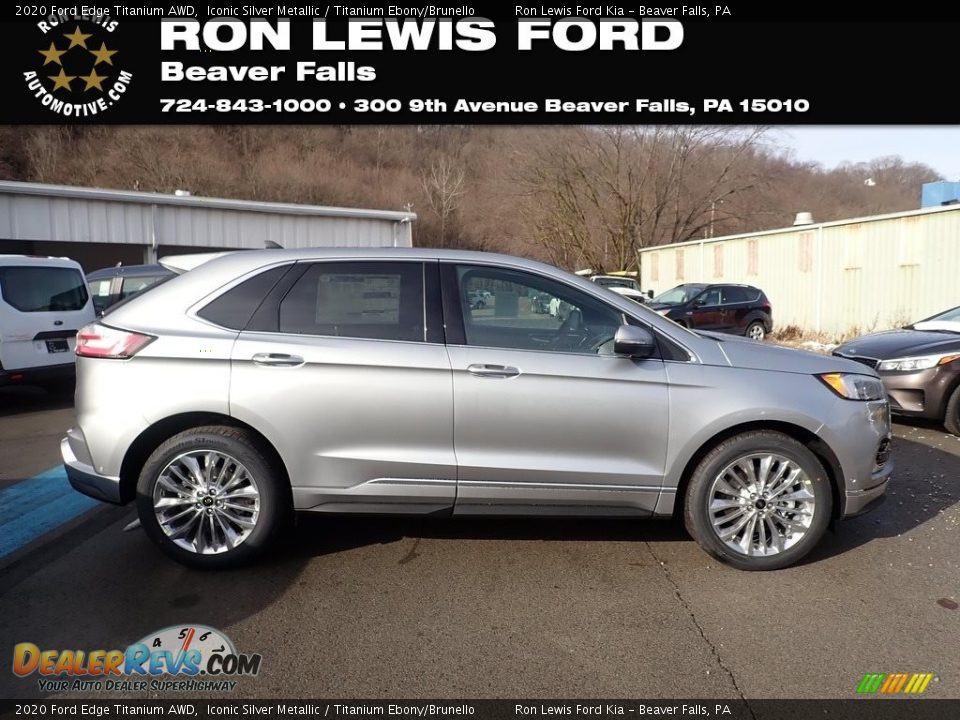 2020 Ford Edge Titanium AWD Iconic Silver Metallic / Titanium Ebony/Brunello Photo #1