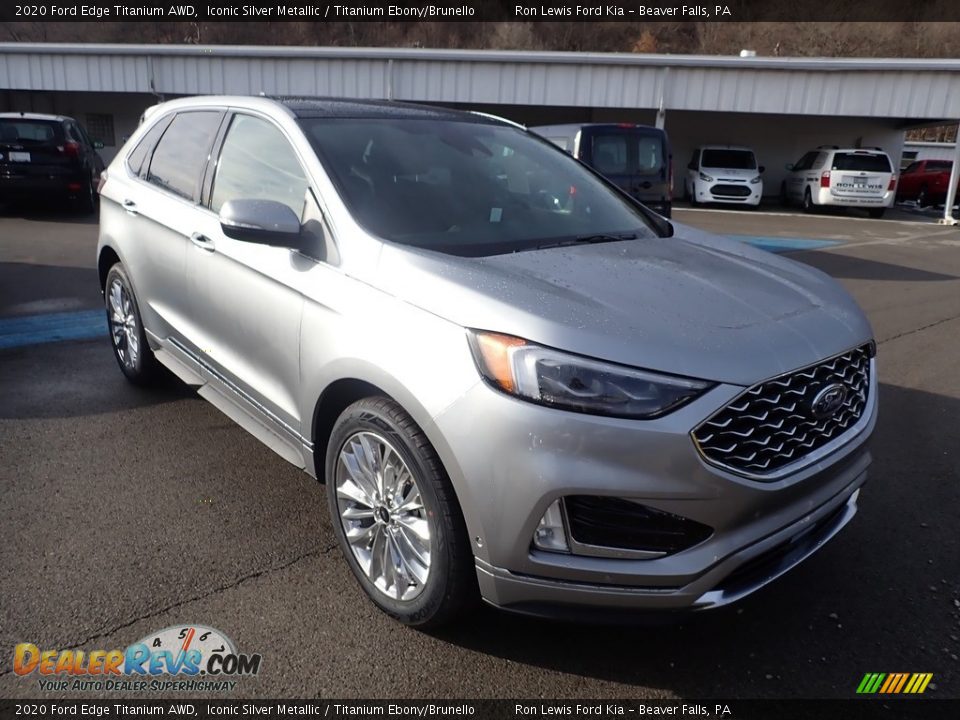2020 Ford Edge Titanium AWD Iconic Silver Metallic / Titanium Ebony/Brunello Photo #3
