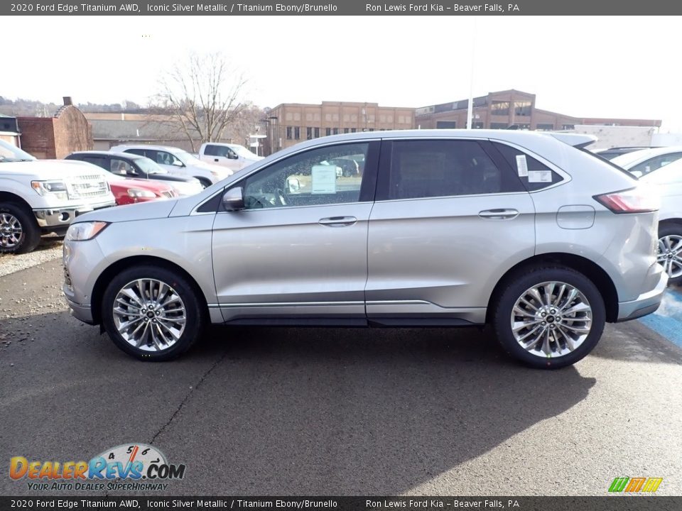 2020 Ford Edge Titanium AWD Iconic Silver Metallic / Titanium Ebony/Brunello Photo #6