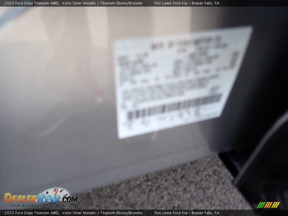 2020 Ford Edge Titanium AWD Iconic Silver Metallic / Titanium Ebony/Brunello Photo #16