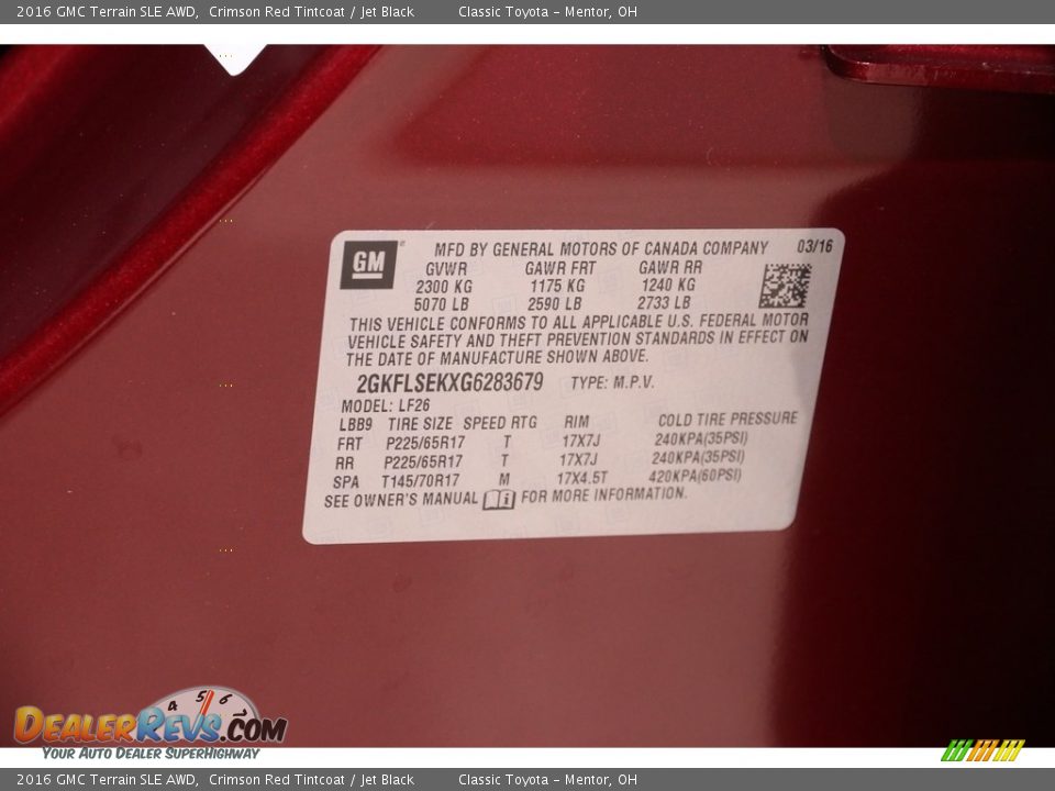 2016 GMC Terrain SLE AWD Crimson Red Tintcoat / Jet Black Photo #18