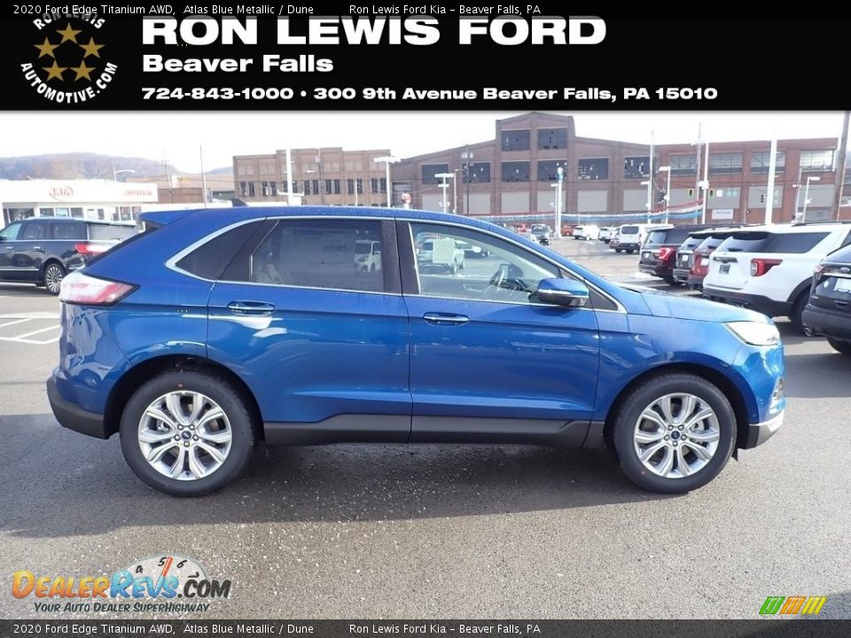2020 Ford Edge Titanium AWD Atlas Blue Metallic / Dune Photo #1
