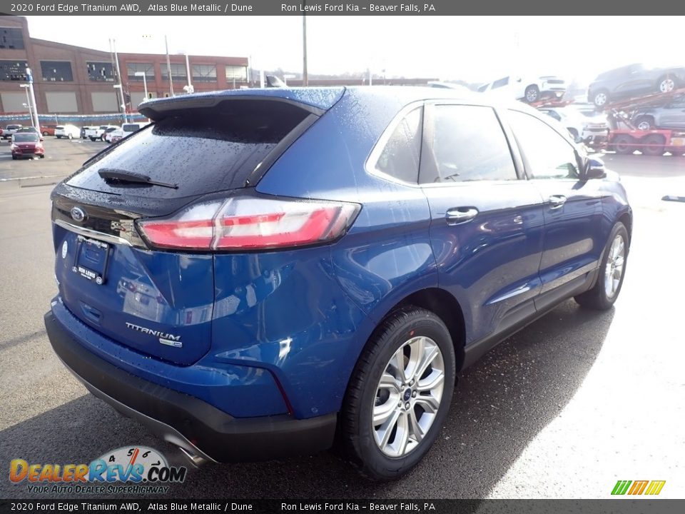 2020 Ford Edge Titanium AWD Atlas Blue Metallic / Dune Photo #2