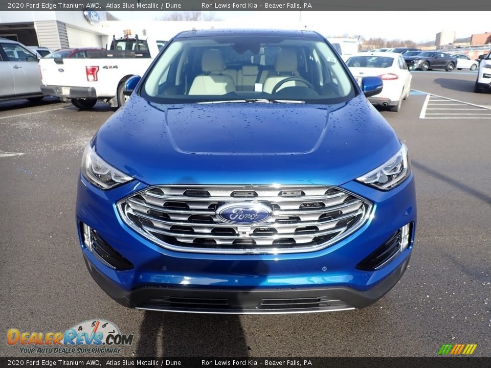 2020 Ford Edge Titanium AWD Atlas Blue Metallic / Dune Photo #4
