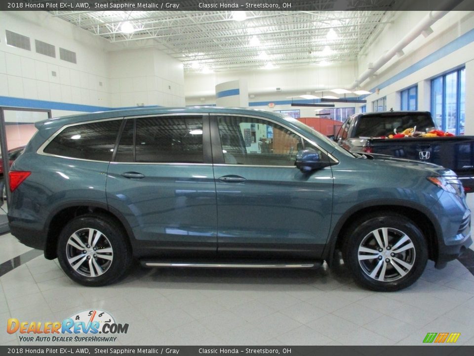 2018 Honda Pilot EX-L AWD Steel Sapphire Metallic / Gray Photo #4