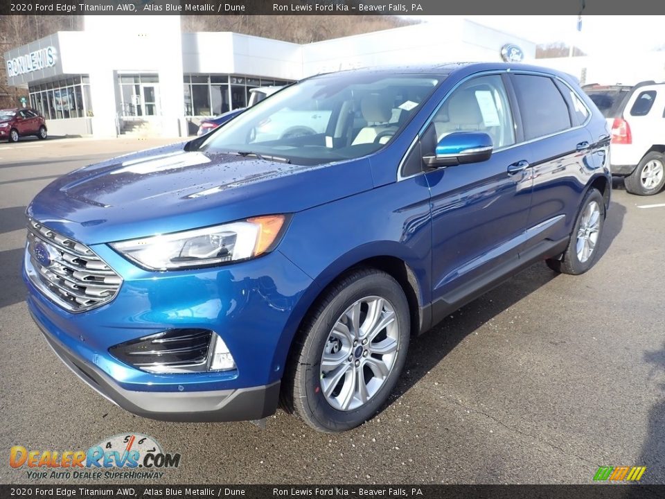 2020 Ford Edge Titanium AWD Atlas Blue Metallic / Dune Photo #5
