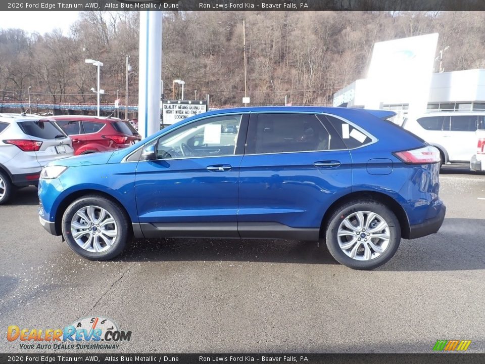 2020 Ford Edge Titanium AWD Atlas Blue Metallic / Dune Photo #6