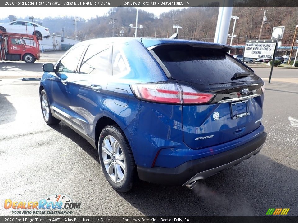 2020 Ford Edge Titanium AWD Atlas Blue Metallic / Dune Photo #7