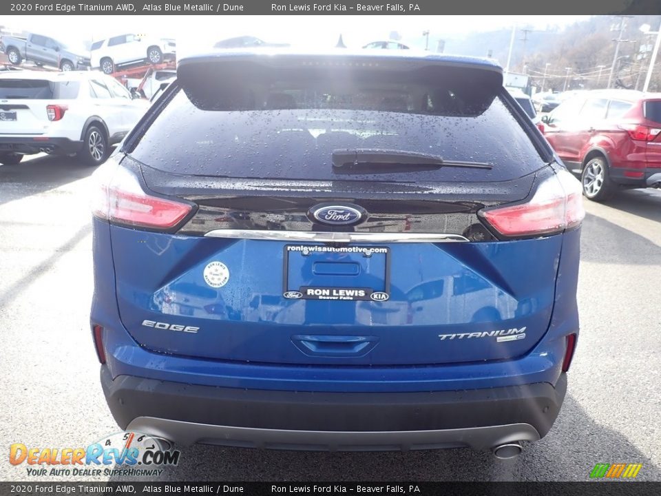 2020 Ford Edge Titanium AWD Atlas Blue Metallic / Dune Photo #8