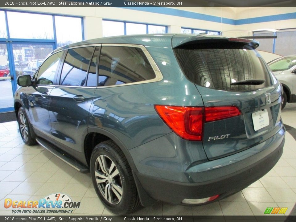 2018 Honda Pilot EX-L AWD Steel Sapphire Metallic / Gray Photo #9