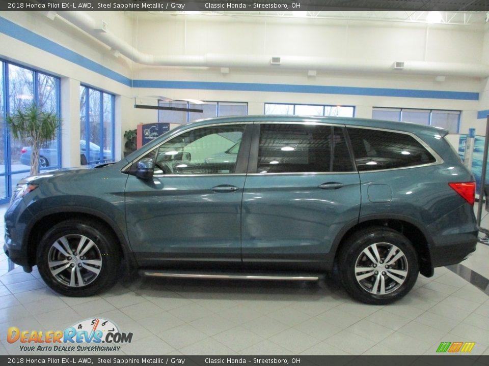 2018 Honda Pilot EX-L AWD Steel Sapphire Metallic / Gray Photo #10