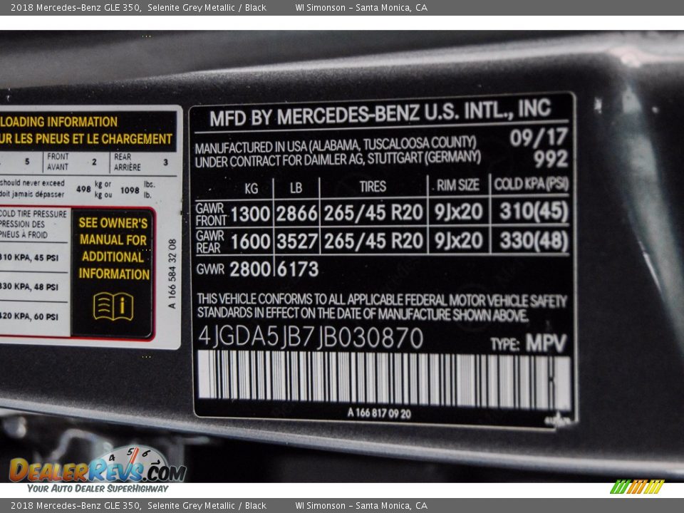 2018 Mercedes-Benz GLE 350 Selenite Grey Metallic / Black Photo #10