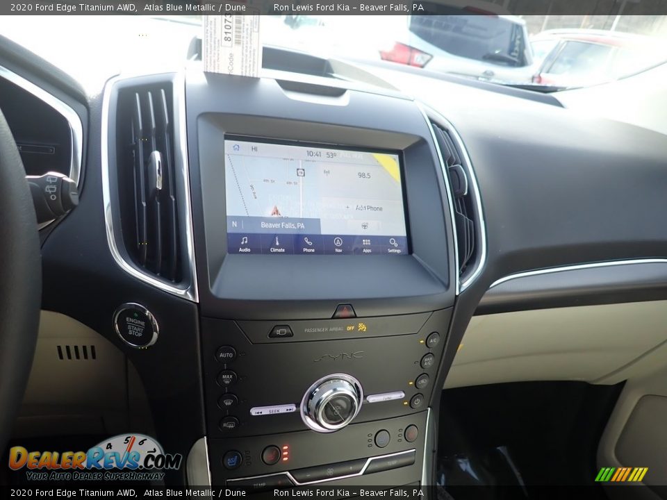 2020 Ford Edge Titanium AWD Atlas Blue Metallic / Dune Photo #16