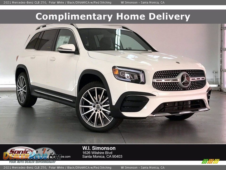 2021 Mercedes-Benz GLB 250 Polar White / Black/DINAMICA w/Red Stitching Photo #1