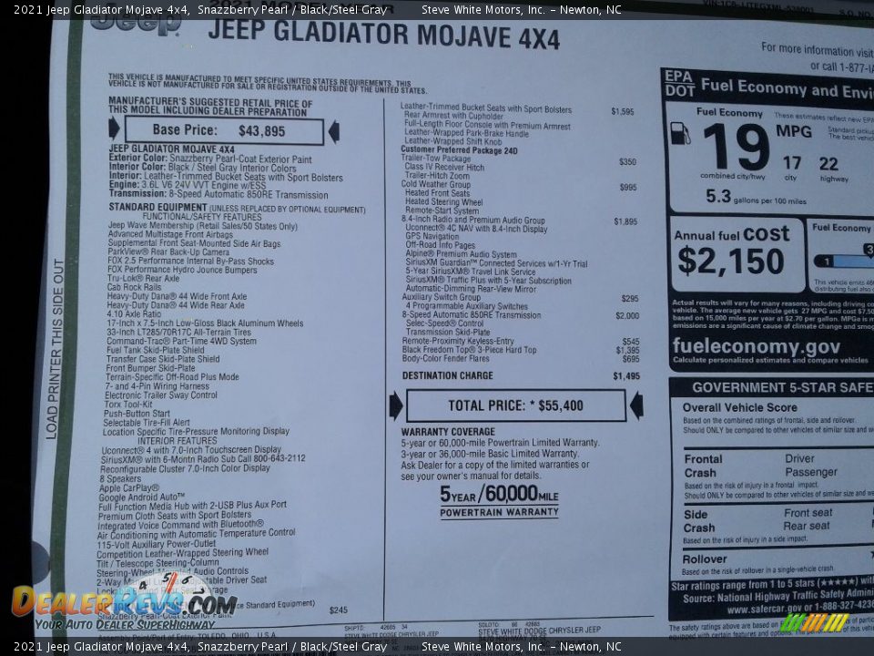 2021 Jeep Gladiator Mojave 4x4 Snazzberry Pearl / Black/Steel Gray Photo #30