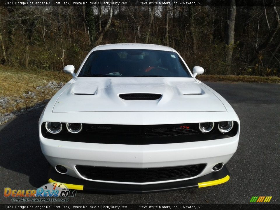 2021 Dodge Challenger R/T Scat Pack White Knuckle / Black/Ruby Red Photo #3