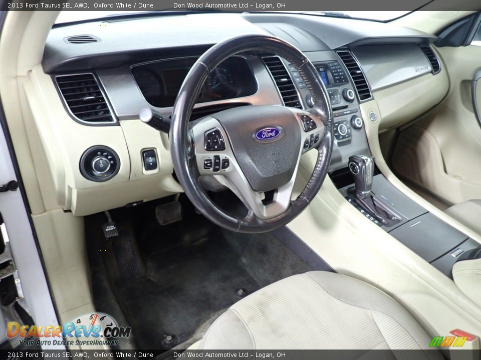 2013 Ford Taurus SEL AWD Oxford White / Dune Photo #28