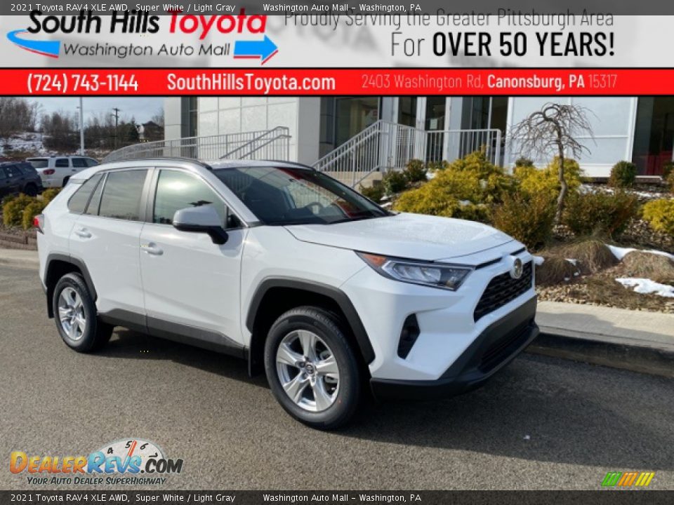 2021 Toyota RAV4 XLE AWD Super White / Light Gray Photo #1