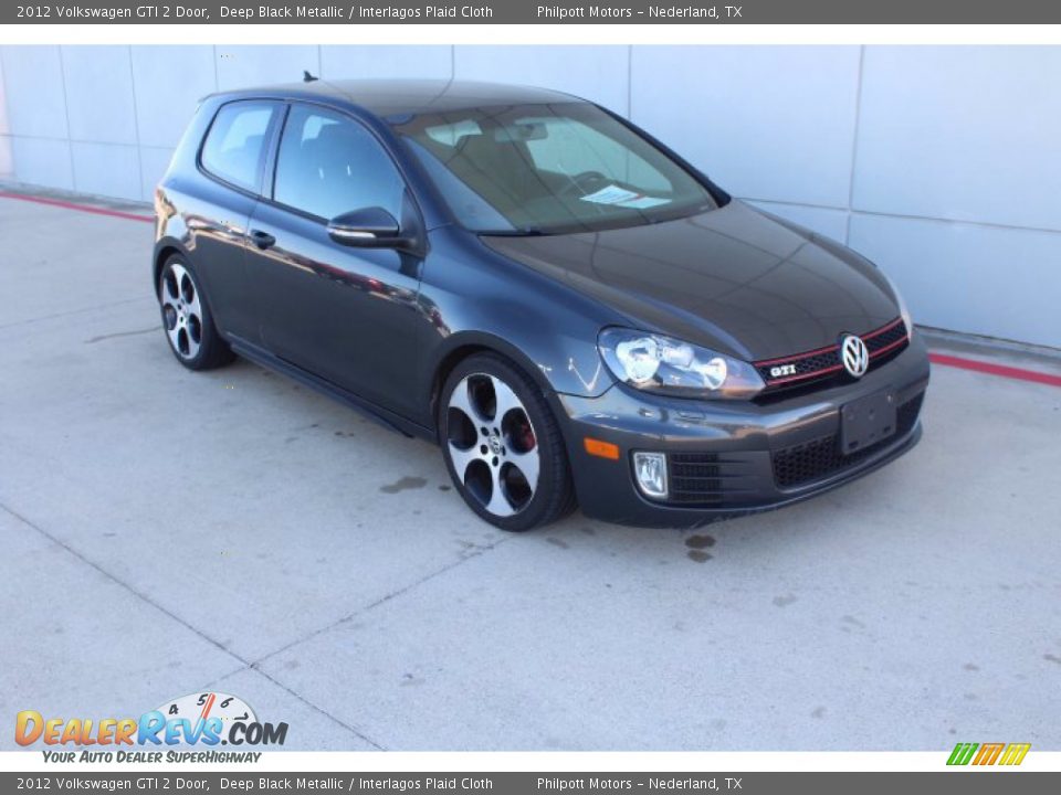 2012 Volkswagen GTI 2 Door Deep Black Metallic / Interlagos Plaid Cloth Photo #2