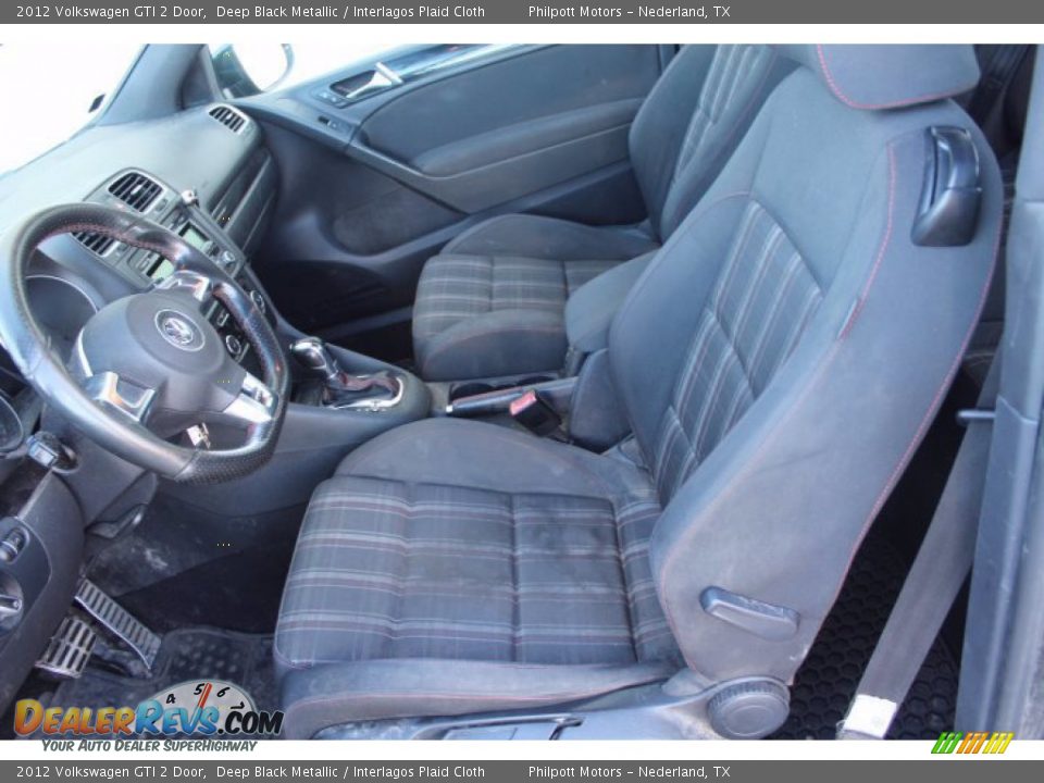 2012 Volkswagen GTI 2 Door Deep Black Metallic / Interlagos Plaid Cloth Photo #10