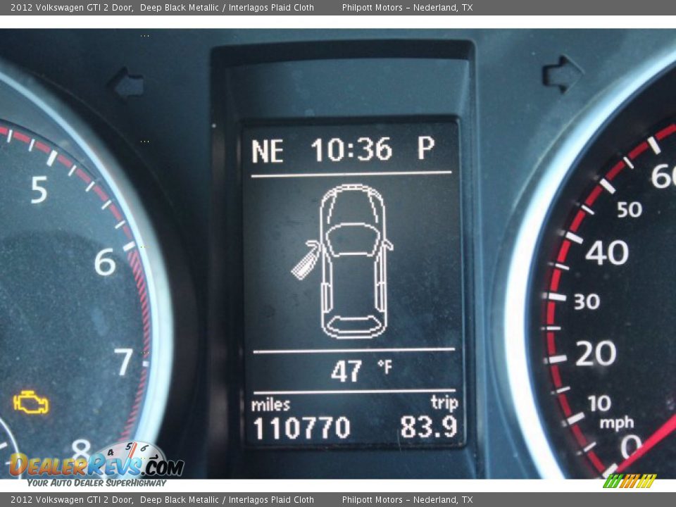 2012 Volkswagen GTI 2 Door Deep Black Metallic / Interlagos Plaid Cloth Photo #12