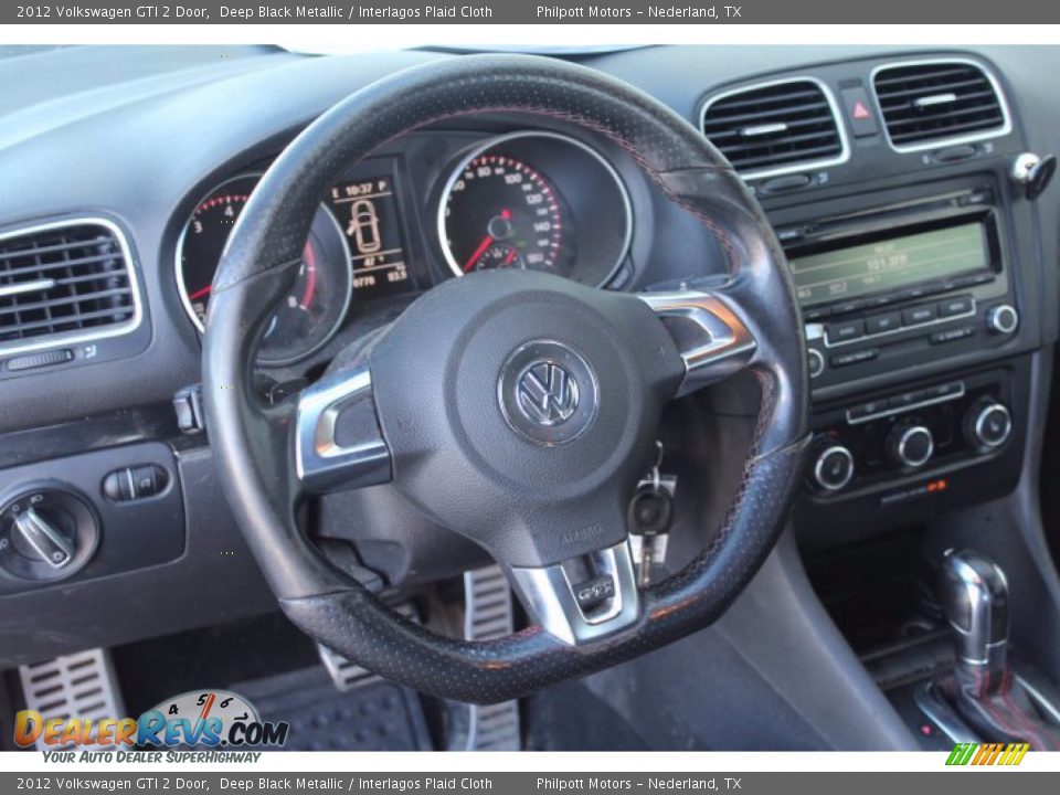 2012 Volkswagen GTI 2 Door Deep Black Metallic / Interlagos Plaid Cloth Photo #17