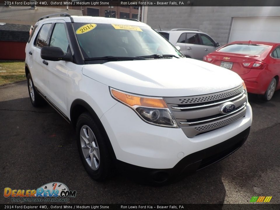 2014 Ford Explorer 4WD Oxford White / Medium Light Stone Photo #3