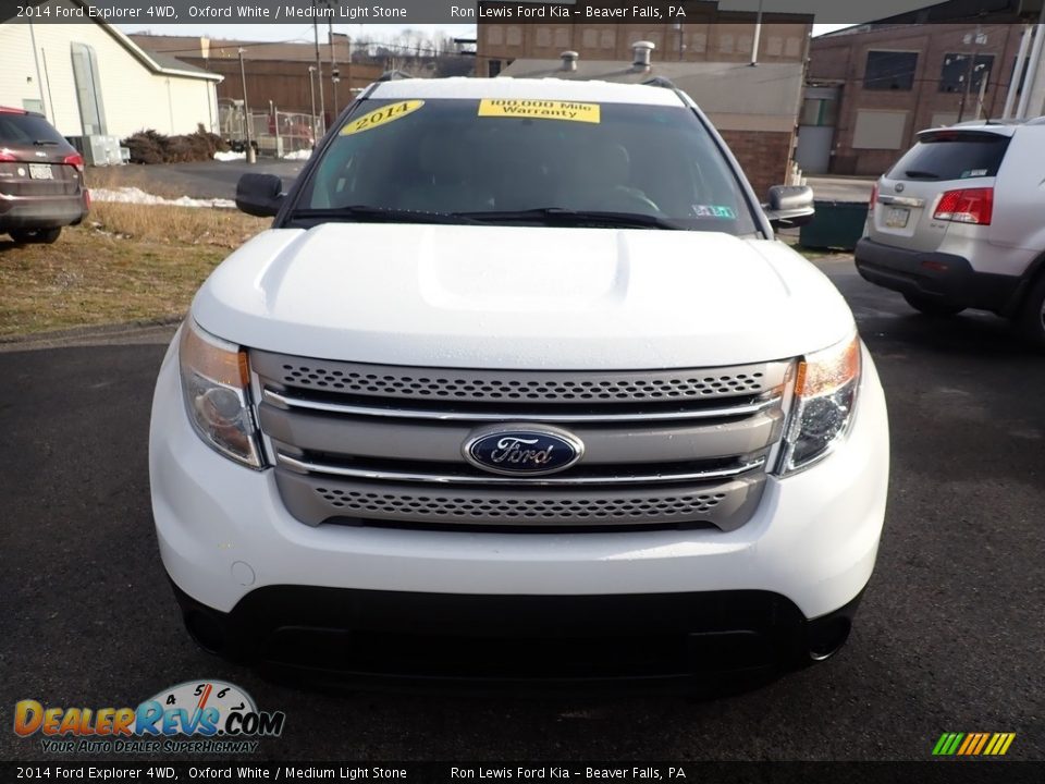 2014 Ford Explorer 4WD Oxford White / Medium Light Stone Photo #4