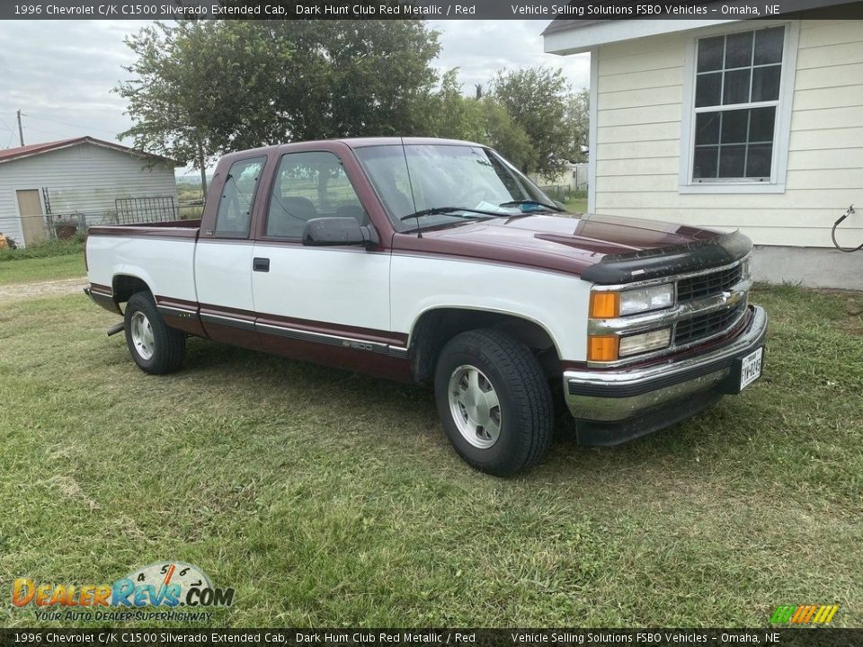 1996 Chevrolet C/K C1500 Silverado Extended Cab Dark Hunt Club Red Metallic / Red Photo #6