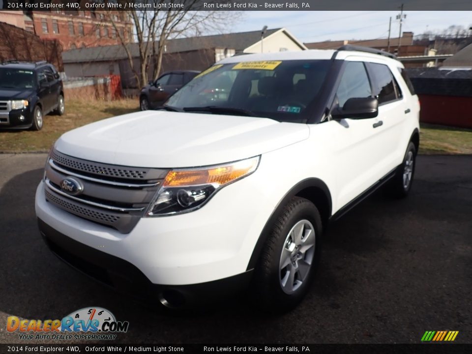 2014 Ford Explorer 4WD Oxford White / Medium Light Stone Photo #5