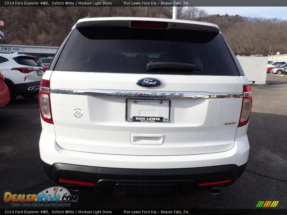 2014 Ford Explorer 4WD Oxford White / Medium Light Stone Photo #7