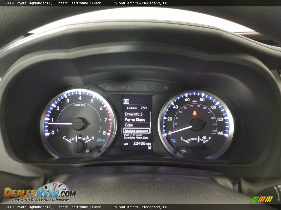 2019 Toyota Highlander LE Blizzard Pearl White / Black Photo #33